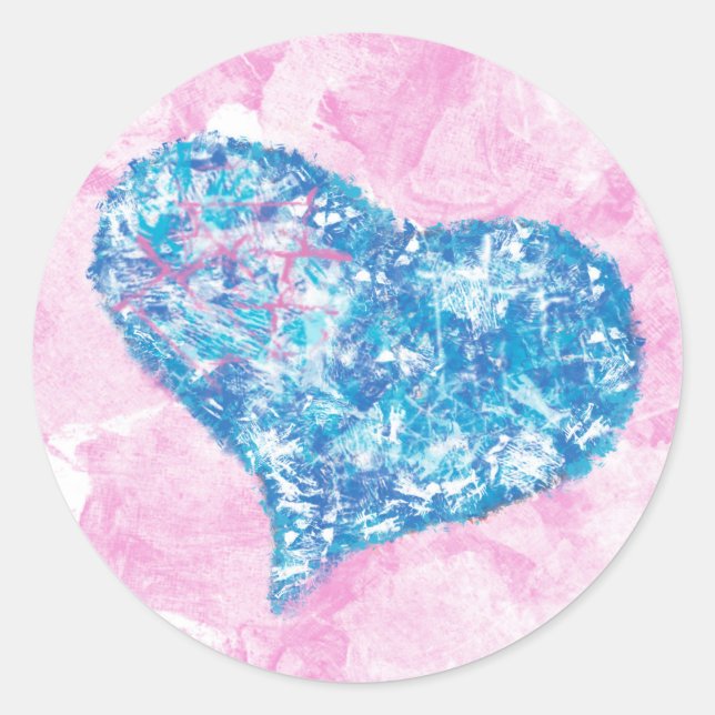 Aufkleber mit schönem Herz (Vorderseite)