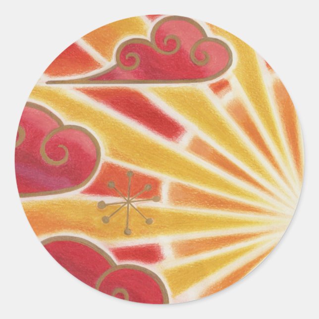 Aufkleber mit Sonnenuntergang (Vorderseite)