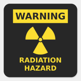 Aufkleber mit Strahlengefahr