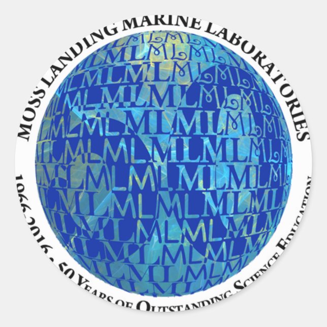 Aufkleber: MLML 50. Kugel Runder Aufkleber (Vorderseite)