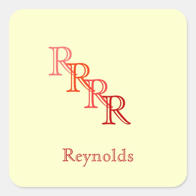 Aufkleber - Monogramm mit Name 2 (Vorderseite)