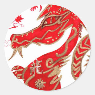 Aufkleber, Neujahrsfest-Drache Runder Aufkleber