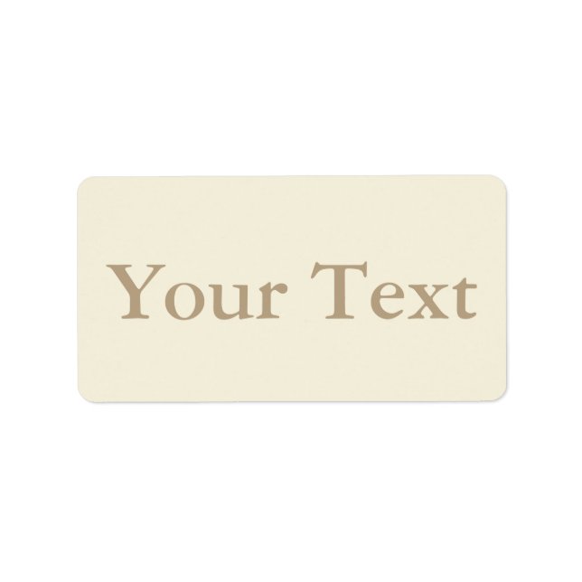 Aufkleber oder Beschriftungen für Creme und Beige  Adressaufkleber (Vorne)