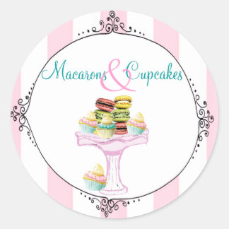 Aufkleber oder Siegel für Macarons und Cupcakes