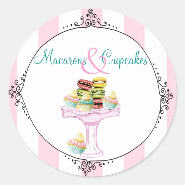 Aufkleber oder Siegel für Macarons und Cupcakes (Vorderseite)