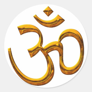 Aufkleber OM, alter Goldeffekt