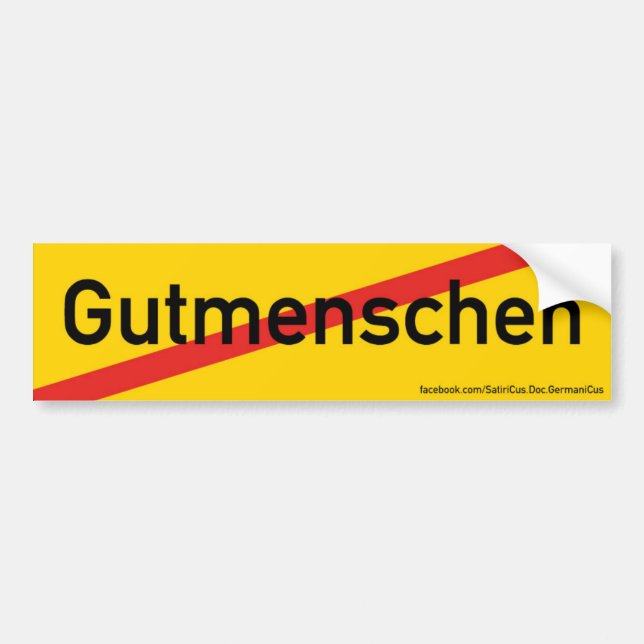 Aufkleber: Orts-Ende-Schild: "Gutmenschen" (Satire Autoaufkleber (Vorne)