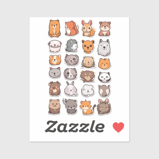 Aufkleber-Pack für spielerische Critter Companies Aufkleber (Blatt)