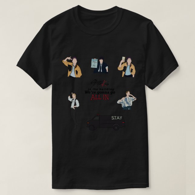Aufkleber Pack - Straight Kids All in ot8 Members  T-Shirt (Design vorne)