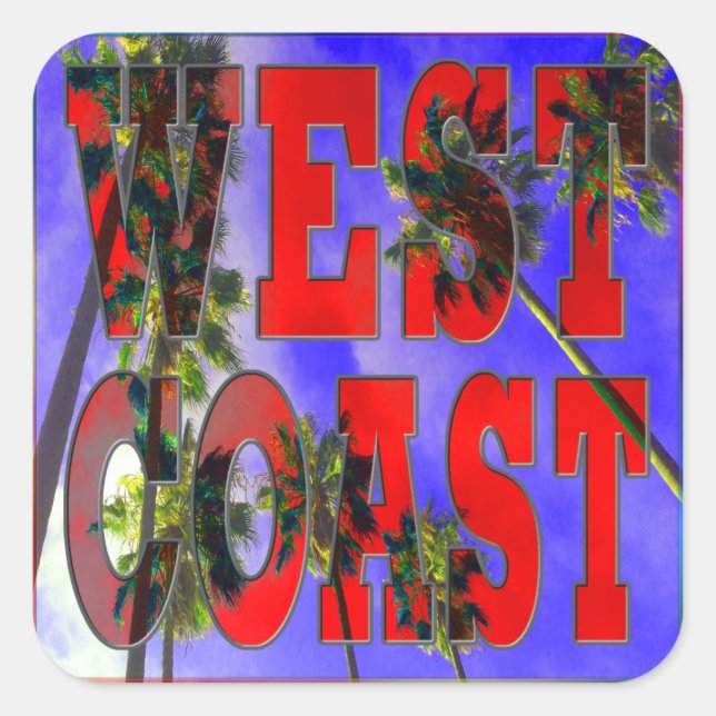 Aufkleber "Palm Sky: Westküste" (Vorderseite)
