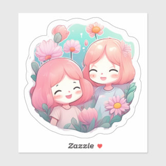 Aufkleber para el dia del amigo - Chicas