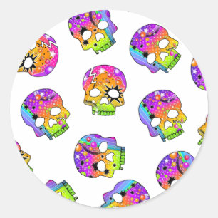 Aufkleber - POP ART SKULLS