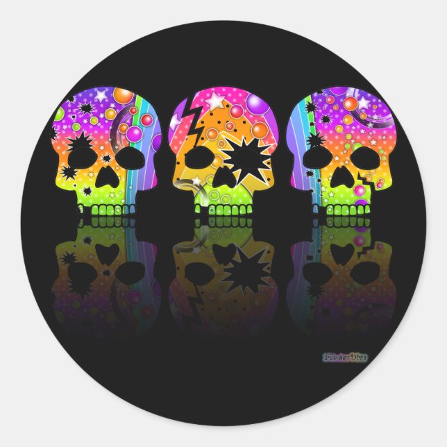 Aufkleber - POP ART SKULLS (Vorderseite)