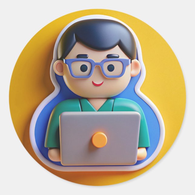 Aufkleber, Programmierer Runder Aufkleber (Vorderseite)