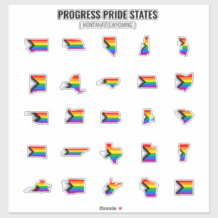 Aufkleber "Progress Pride Staaten" (M-W)