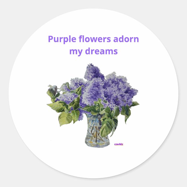 Aufkleber Purple Flowers lilac (Vorderseite)