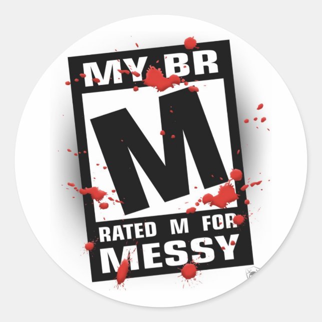 Aufkleber - Rated M for Messy (Vorderseite)