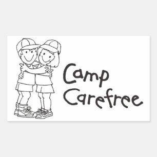 Aufkleber (Rechteck) Campingplatz Vorsicht
