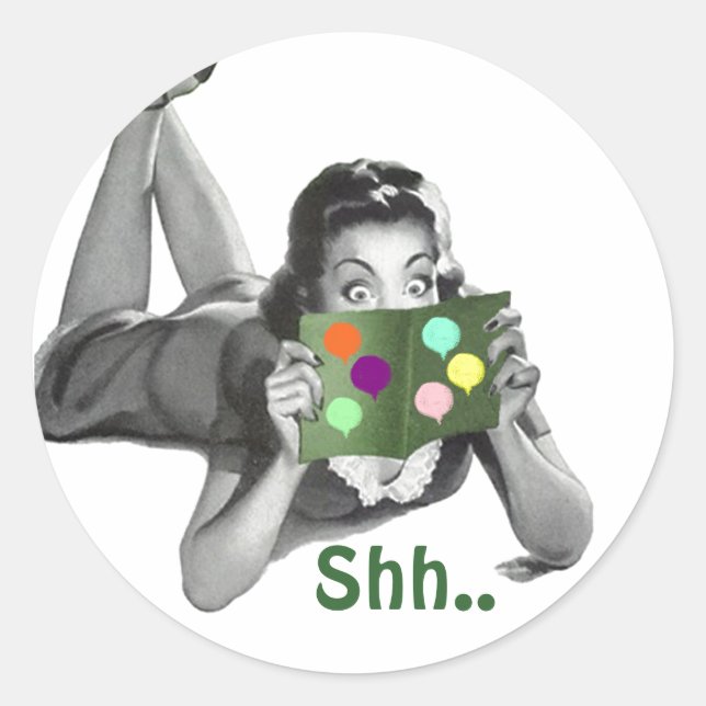 Aufkleber Retro Lady Fun Überraschung Party Siegel (Vorderseite)