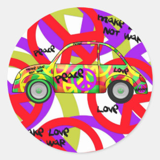 Aufkleber Retro Liebe Peace Retro 60er 70er Jahre
