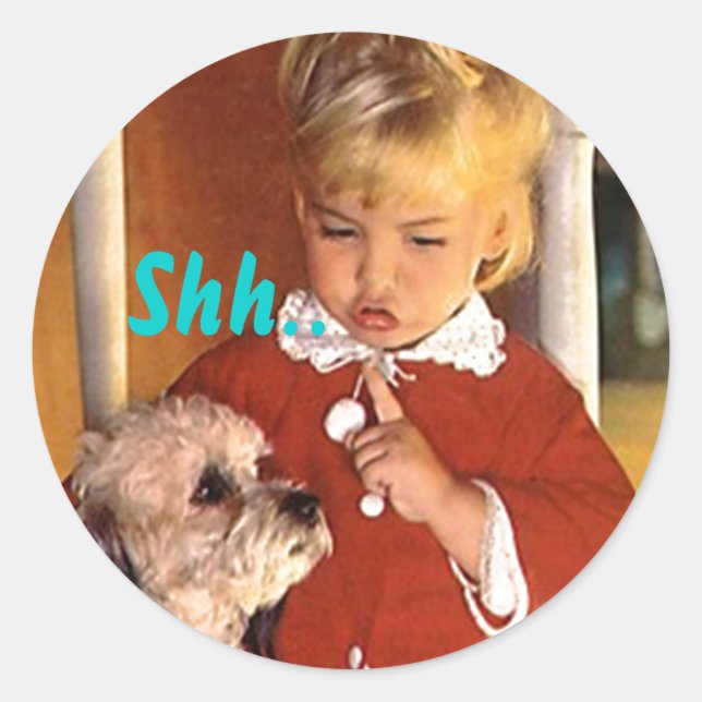 Aufkleber Retro Secret Surprise Party Siegel (Vorderseite)