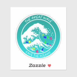 Aufkleber "Rett the Oceans" (grün)