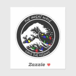 Aufkleber "Rett the Oceans" (schwarz)