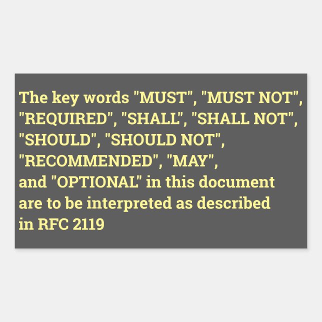 Aufkleber RFC 2119 (Vorderseite)