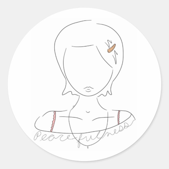 Aufkleber "Ruhe", handgezeichnet (Vorderseite)