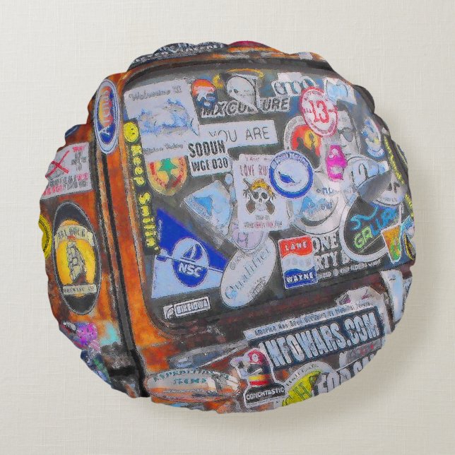 Aufkleber Rundes Kissen (Vorderseite)