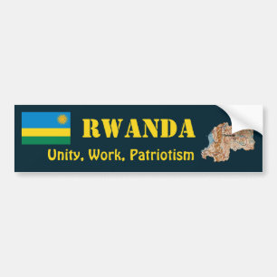 Aufkleber Rwanda-Flagge + Karte Autoaufkleber