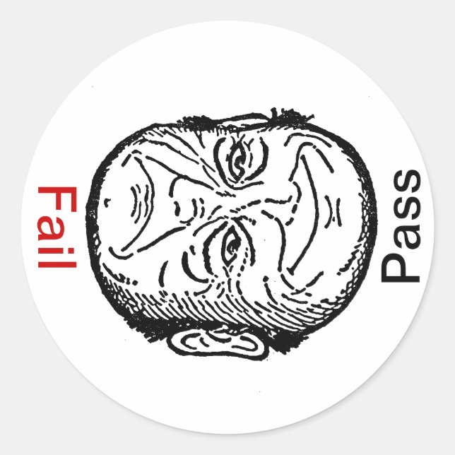 Aufkleber Sat Unsat Pass Versag Optical Illusion M (Vorderseite)