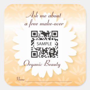 Aufkleber-Schablonen-Bio Schönheit Quadratischer Aufkleber