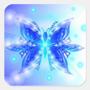Aufkleber-Schmetterling abstrakt Quadratischer Aufkleber