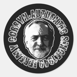 AUFKLEBER-SCHWARZES JEREMY CORBYN RUNDER AUFKLEBER