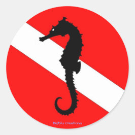 Aufkleber - Seepferd-Tauchflagge