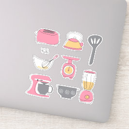 Aufkleber Set Küchengeräte Kochen Backen