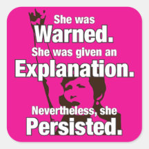 Aufkleber "She persisted"