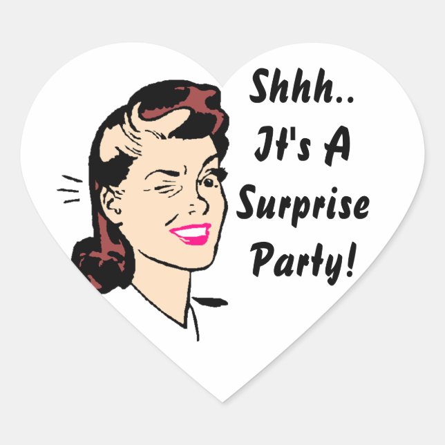 Aufkleber Shhh.. Es ist ein überraschendes Party!  (Vorderseite)