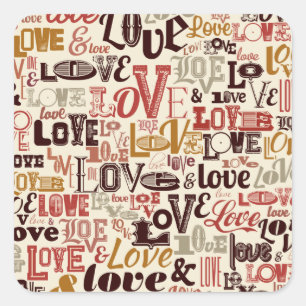 Aufkleber-Siegel Liebevalentines Tagesder Quadratischer Aufkleber