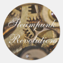 Aufkleber: Steampunk Revolution. Überwachungsmecha