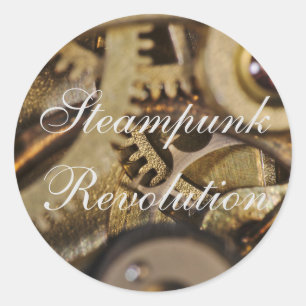 Aufkleber: Steampunk Revolution. Überwachungsmecha Runder Aufkleber