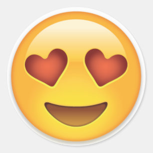 Aufkleber, Sticker, Emoji love Runder Aufkleber
