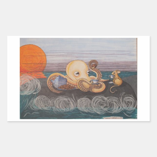 Aufkleber: Teatime Rechteckiger Aufkleber (Vorderseite)