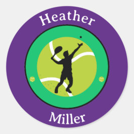 Aufkleber - Tennis Player - Personalisiert - Name