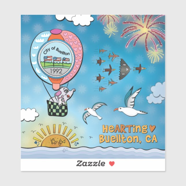 Aufkleber - über dem Meer (Blatt)