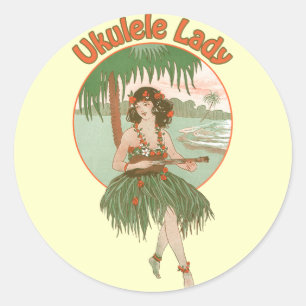 Aufkleber Ukulele-Damen-#1
