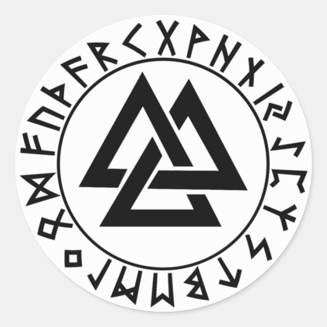 Aufkleber um den dreieckigen Runenschild (Vorderseite)