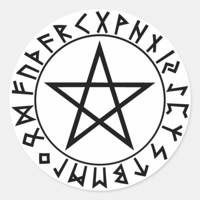 Aufkleber um Rune-Pentagramm (Vorderseite)