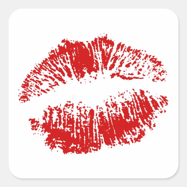 Aufkleber Umschlag Aufkleber mit Kiss Lips Rot L (Vorderseite)